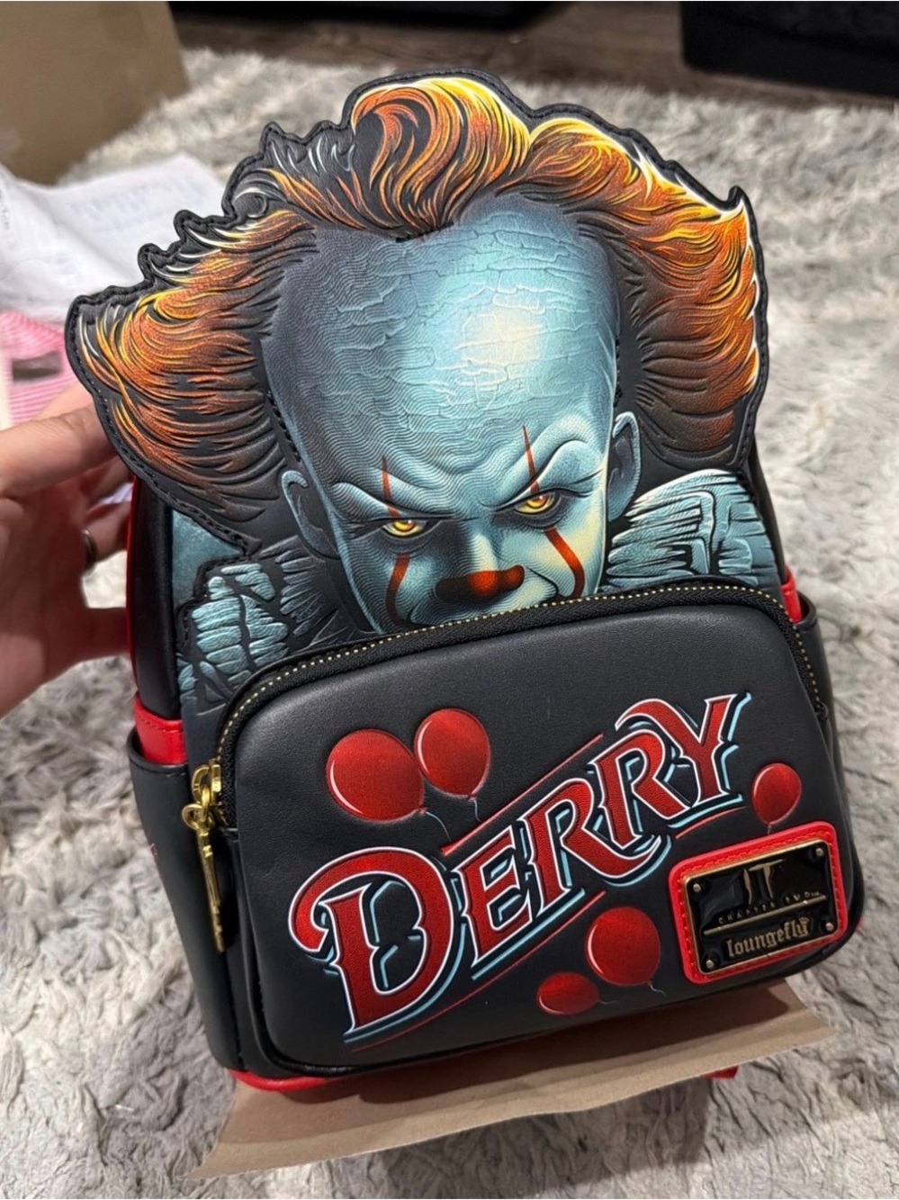 Loungefly Black & Red Pennywise Derry Mini Backpack